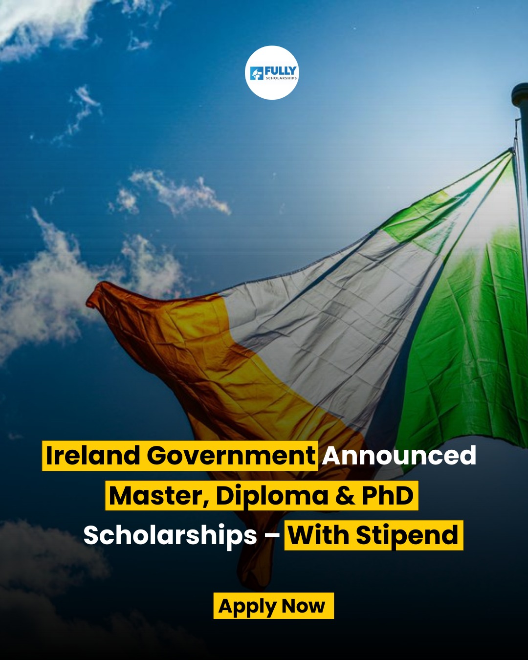 Infographic showing the Government of Ireland International Education Scholarship (GOI-IES) 2026 benefits including a €10,000 stipend and a full tuition fee waiver.