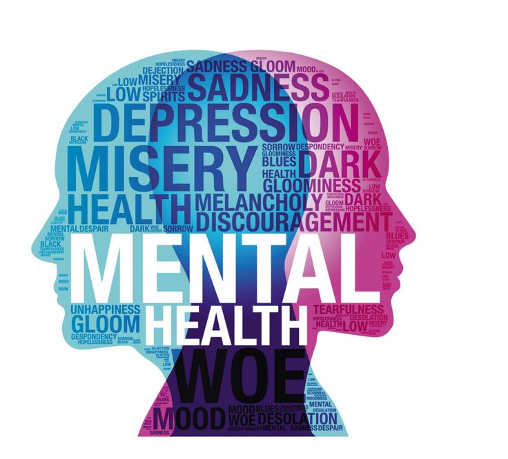 Mental Health Guide illustration showing therapy, wellbeing, and mental health support